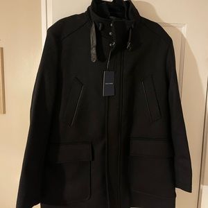 NWT Never Worn - Cole Haan Wool Twill Coat with Removable Coat, Size L